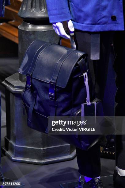 Model walks the runway at the Canali fashion show during Milan Men's Fashion Week Spring/Summer 2018 on June 17, 2017 in Milan, Italy.