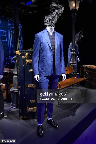 Model walks the runway at the Canali fashion show during Milan Men's Fashion Week Spring/Summer 2018 on June 17, 2017 in Milan, Italy.