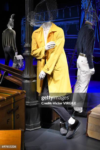 Model walks the runway at the Canali fashion show during Milan Men's Fashion Week Spring/Summer 2018 on June 17, 2017 in Milan, Italy.