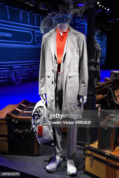 Model walks the runway at the Canali fashion show during Milan Men's Fashion Week Spring/Summer 2018 on June 17, 2017 in Milan, Italy.