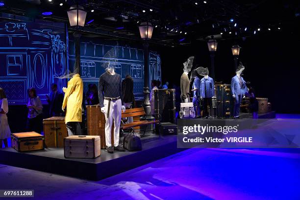 Model walks the runway at the Canali fashion show during Milan Men's Fashion Week Spring/Summer 2018 on June 17, 2017 in Milan, Italy.