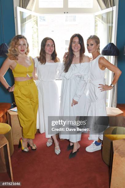 Charlotte Dellal, Serafina Sama, Alex Eagle and Laura Bailey attend the Isa Arfen x Alex Eagle lunch at The Chess Club on June 19, 2017 in London,...