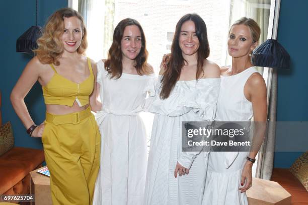 Charlotte Dellal, Serafina Sama, Alex Eagle and Laura Bailey attend the Isa Arfen x Alex Eagle lunch at The Chess Club on June 19, 2017 in London,...