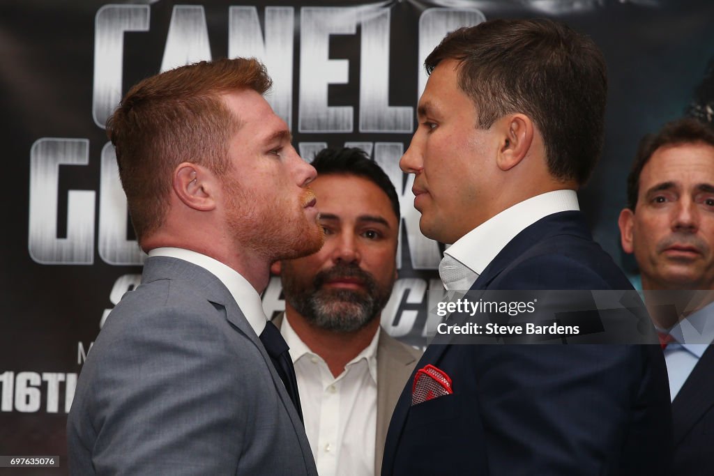 Boxing Press Conference with Canelo Alvarez and Gennady Golovkin