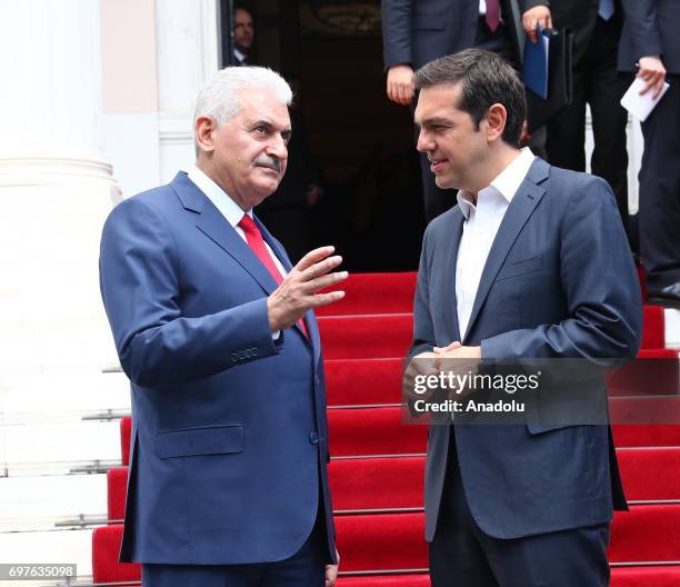 Prime Minister of Turkey Binali Yildirim meets Prime Minister of Greece Alexis Tsipras in Athens, Greece on June 19, 2017.