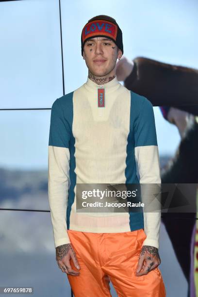 Lil Peep attends the Fendi show during Milan Men's Fashion Week Spring/Summer 2018 on June 19, 2017 in Milan, Italy.