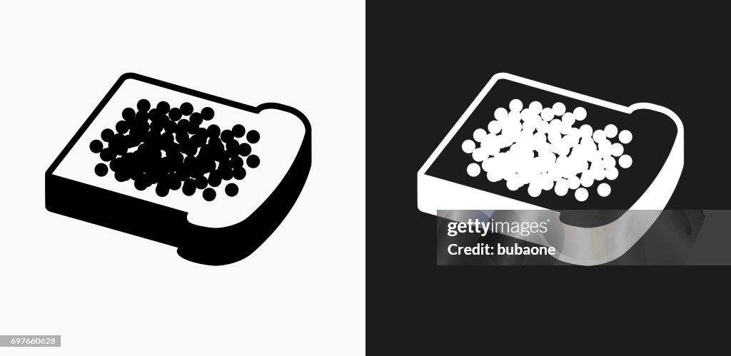 Caviar Icon on Black and White Vector Backgrounds