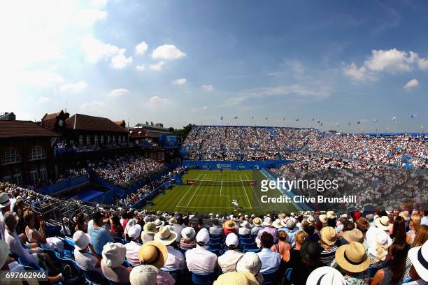 General view during the mens singles match between Nick Kygrios of Australia and Donald Young of The United States during day one of the 2017 Aegon...