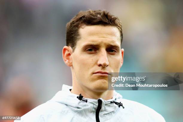 Sebastian Rudy of Germany looks on prior to the FIFA Confederations Cup Russia 2017 Group B match between Australia and Germany at Fisht Olympic...