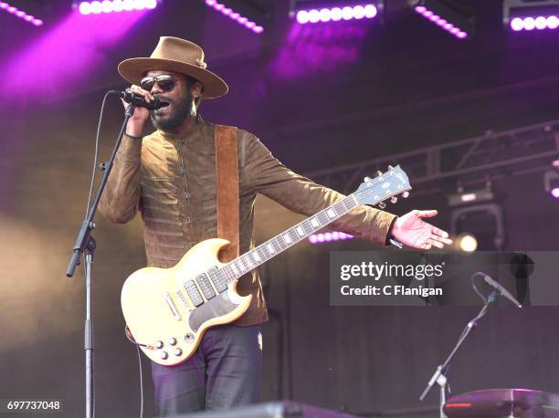 Musician Gary Clark Jr. Performs during the 2017 Monterey International Pop Festival at Monterey County Fairgrounds on June 18, 2017 in Monterey,...