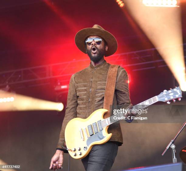 Musician Gary Clark Jr. Performs during the 2017 Monterey International Pop Festival at Monterey County Fairgrounds on June 18, 2017 in Monterey,...