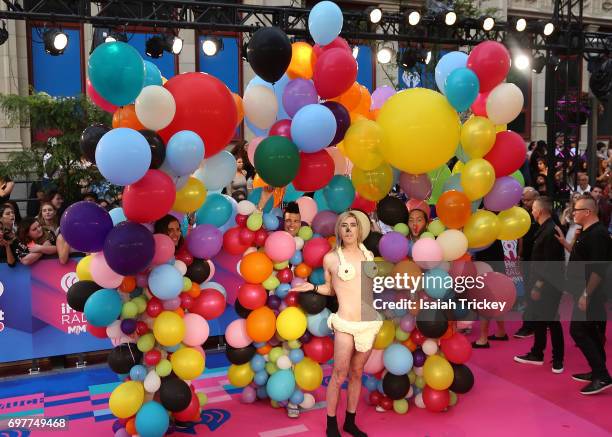 Marianas Trench arrive at the 2017 iHeartRADIO MuchMusic Video Awards at MuchMusic HQ on June 18, 2017 in Toronto, Canada.