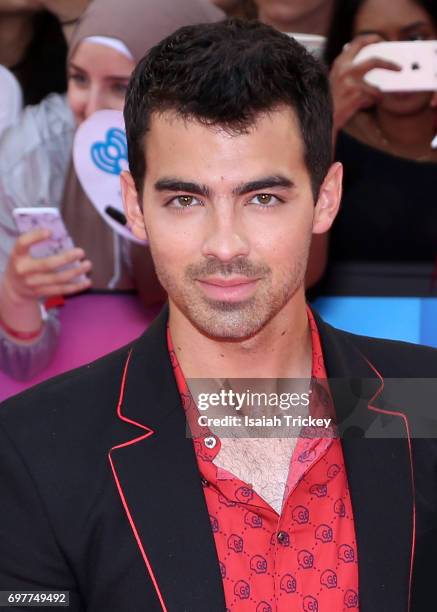 Joe Jonas arrives at the 2017 iHeartRADIO MuchMusic Video Awards at MuchMusic HQ on June 18, 2017 in Toronto, Canada.