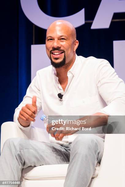 Award winning artist, actor and producer Common speaks during the 'Makers Men' seminar during the Cannes Lions Festival 2017 on June 19, 2017 in...