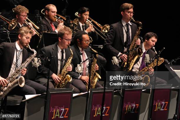 Bill Charlap leading the Juilliard Jazz Orchestra in "The Music of Gerry Mulligan" at Peter Jay Sharp Theater on Friday night, October 14, 2016. This...