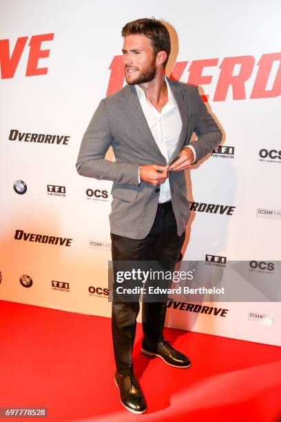 Scott Eastwood, during the "Overdrive" Paris Premiere photocall at Cinema Gaumont Capucine on June 19, 2017 in Paris, France.