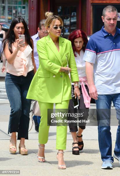 Singer Rita Ora is seen walking in Soho on June 19, 2017 in New York City.