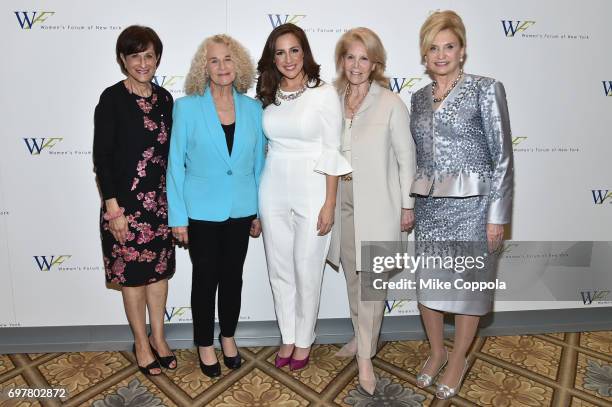 Myra J. Biblowit, Composer Carole King, Teresa Priolo, Daryl Roth, and Congresswoman Carolyn B. Maloney attend The 7th Annual Elly Awards at The...