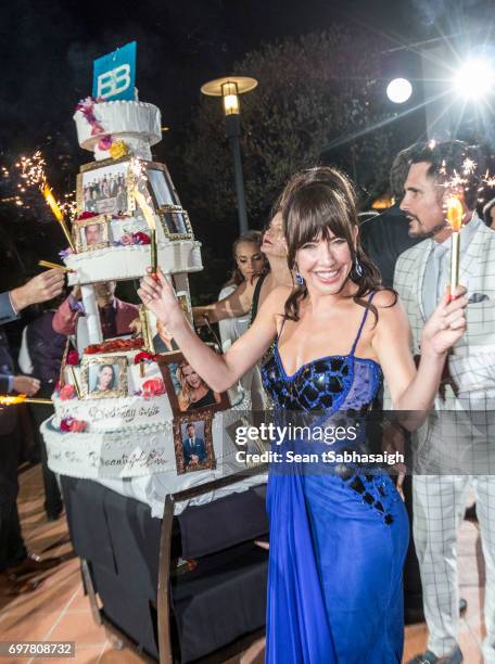 Actress Jacqueline MacInnes Wood attends the 'The Bold and The Beautiful' 30th Anniversary Party during the 57th Monte Carlo TV Festival : Day 3 on...