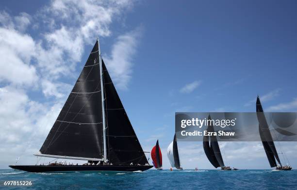 General race action during the America's Cup J Class Regatta on June 19, 2017 in Hamilton, Bermuda.