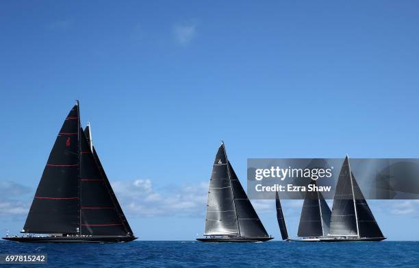 General race action during the America's Cup J Class Regatta on June 19, 2017 in Hamilton, Bermuda.