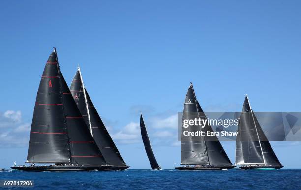 General race action during the America's Cup J Class Regatta on June 19, 2017 in Hamilton, Bermuda.