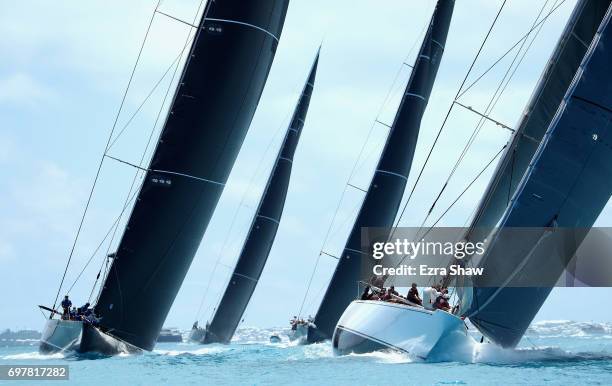 General race action during the America's Cup J Class Regatta on June 19, 2017 in Hamilton, Bermuda.