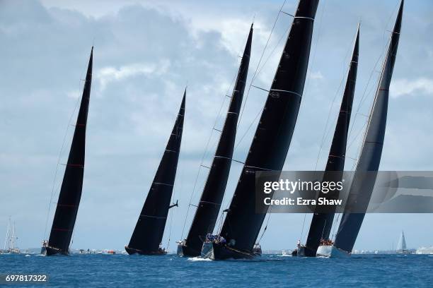 General race action during the America's Cup J Class Regatta on June 19, 2017 in Hamilton, Bermuda.