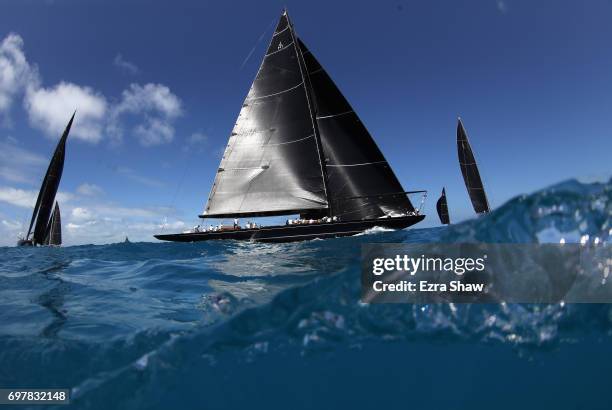 General race action during the America's Cup J Class Regatta on June 19, 2017 in Hamilton, Bermuda.