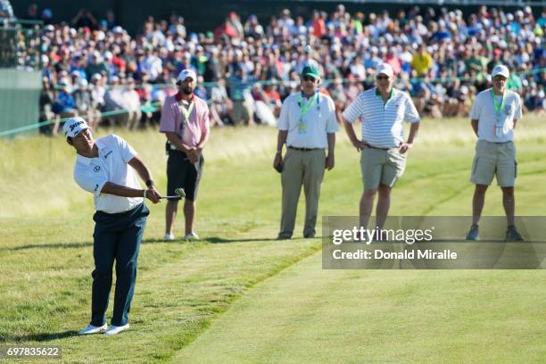 Hideki Matsuyama in action on hole No 18 during Sunday play at Erin Hills GC. Hartford, WI 6/18/2017 CREDIT: Donald Miralle