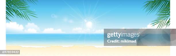 summer beach background - panoramic sky stock illustrations