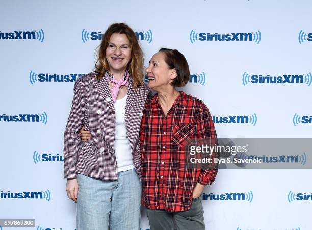 Sandra Bernhard and Laurie Metcalf visit the SiriusXM Studios on June 19, 2017 in New York City.