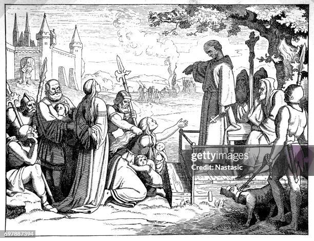 stockillustraties, clipart, cartoons en iconen met koenraad van marburg, de inquisiteur - heks