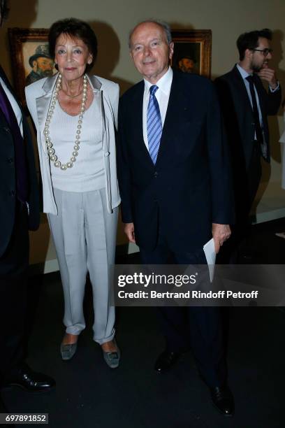 Lise Toubon and her husband Jacques Toubon attend the "Societe ses Amis du Musee d'Orsay" : Dinner Party at Musee d'Orsay on June 19, 2017 in Paris,...