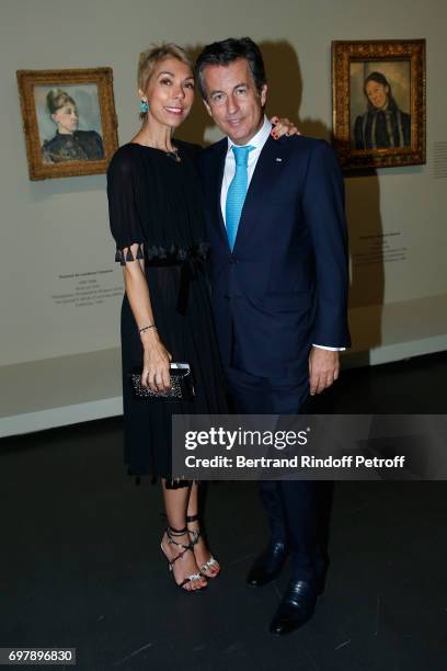 Mathilde Favier and Cyril Karaoglan attend the "Societe ses Amis du Musee d'Orsay" : Dinner Party at Musee d'Orsay on June 19, 2017 in Paris, France.