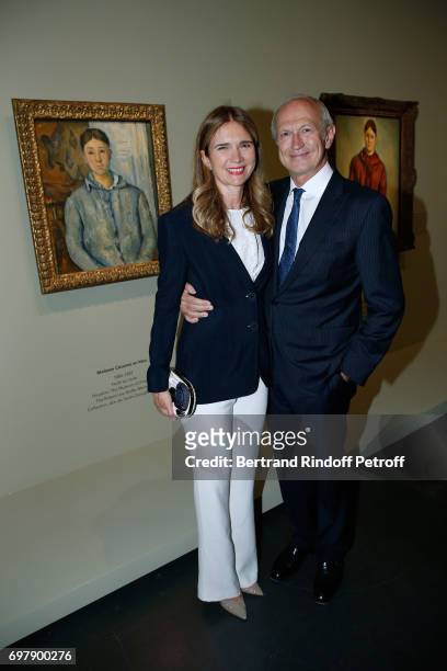 Chairman & Chief Executive Officer of L'Oreal Jean-Paul Agon and his wife Sophie attend the "Societe ses Amis du Musee d'Orsay" : Dinner Party at...