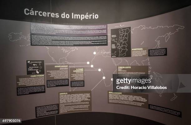 Information on detention centers during the Portuguese dictatorship , when the museum's building served as jail for political prisoners, at the...