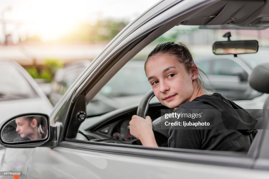 Ready for the next destination, Checking behind her