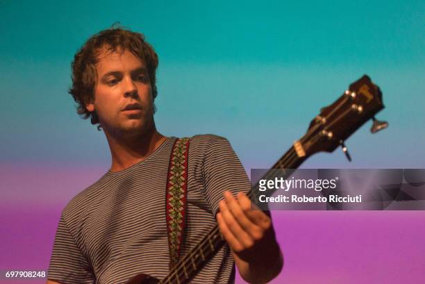 Jay Watson of Australian band Pond performs on stage at The Art School on June 19, 2017 in Glasgow, Scotland.