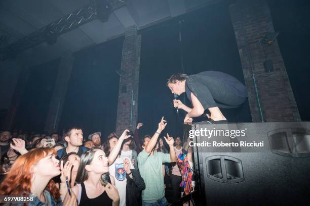 Nick Allbrook of Australian band Pond performs on stage at The Art School on June 19, 2017 in Glasgow, Scotland.