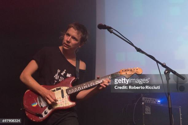 Nick Allbrook of Australian band Pond performs on stage at The Art School on June 19, 2017 in Glasgow, Scotland.