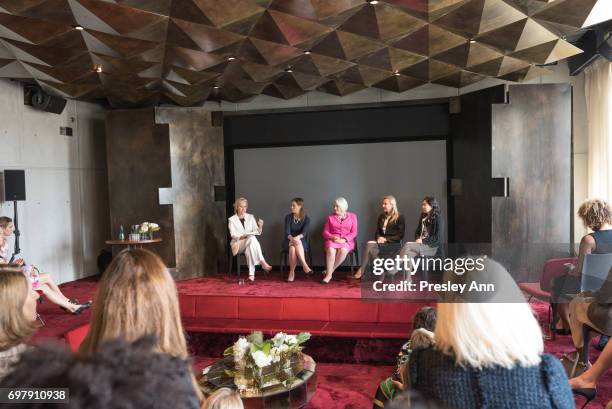 Tina Brown, Rachel Barnett, Mary Reilly, Beatrice Tarka and Carrie Liqun Liu attend Special Women's Power Lunch Hosted by Tina Brown at Spring Place...