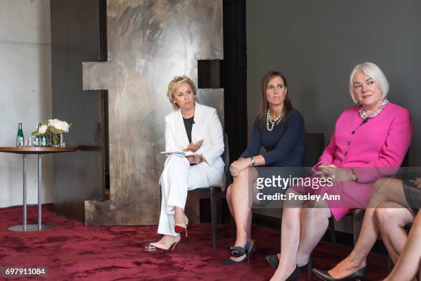 Tina Brown, Rachel Barnett, Mary Reilly, Beatrice Tarka and Carrie Liqun Liu attend Special Women's Power Lunch Hosted by Tina Brown at Spring Place...
