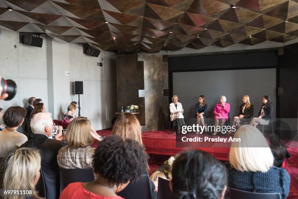 Tina Brown, Rachel Barnett, Mary Reilly, Beatrice Tarka and Carrie Liqun Liu attend Special Women's Power Lunch Hosted by Tina Brown at Spring Place...