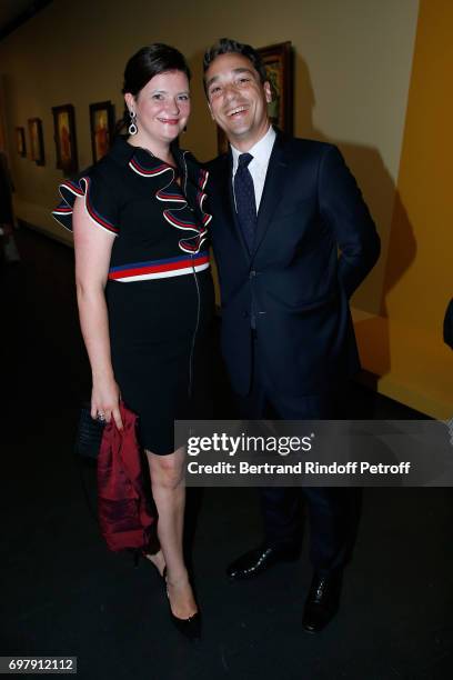 Noemie Seilliere and her husband Charles de Yturbe attend the "Societe ses Amis du Musee d'Orsay" : Dinner Party at Musee d'Orsay on June 19, 2017 in...