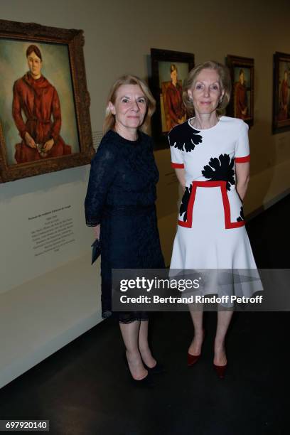 President of Versailles Castle Catherine Pegard and Beatrice Stern attend the "Societe ses Amis du Musee d'Orsay" : Dinner Party at Musee d'Orsay on...
