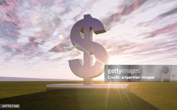 dollar sign in landscape at sunrise - heidelberg project stock pictures, royalty-free photos & images