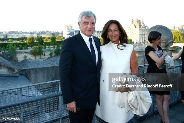 Dior, Sidney Toledano and his wife Katia attend the "Societe ses Amis du Musee d'Orsay" : Dinner Party at Musee d'Orsay on June 19, 2017 in Paris,...