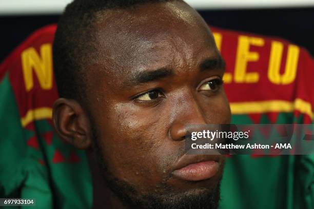 Nicolas Ngamaleu of Cameroon during the FIFA Confederations Cup Russia 2017 Group B match between Cameroon and Chile at Spartak Stadium on June 18,...