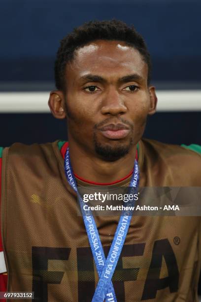 Nicolas Ngamaleu of Cameroon during the FIFA Confederations Cup Russia 2017 Group B match between Cameroon and Chile at Spartak Stadium on June 18,...